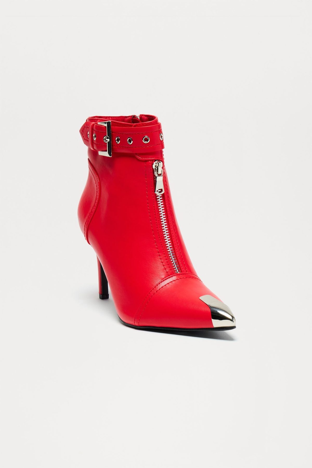 Never Tone Down Buckle Booties - Red