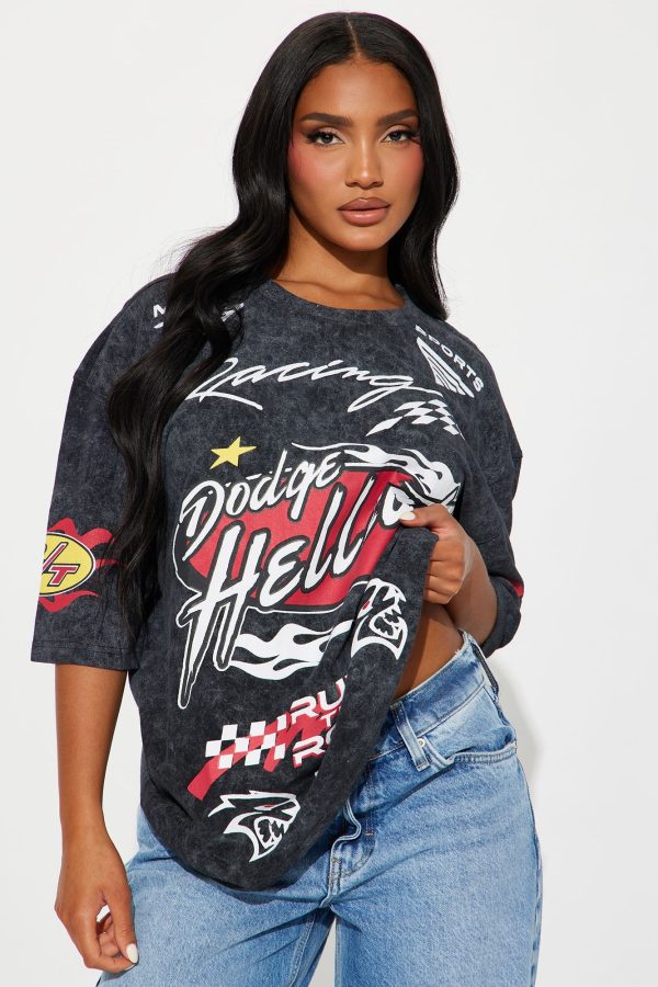 Dodge Hellcat Vintage Washed Tee - Black Wash