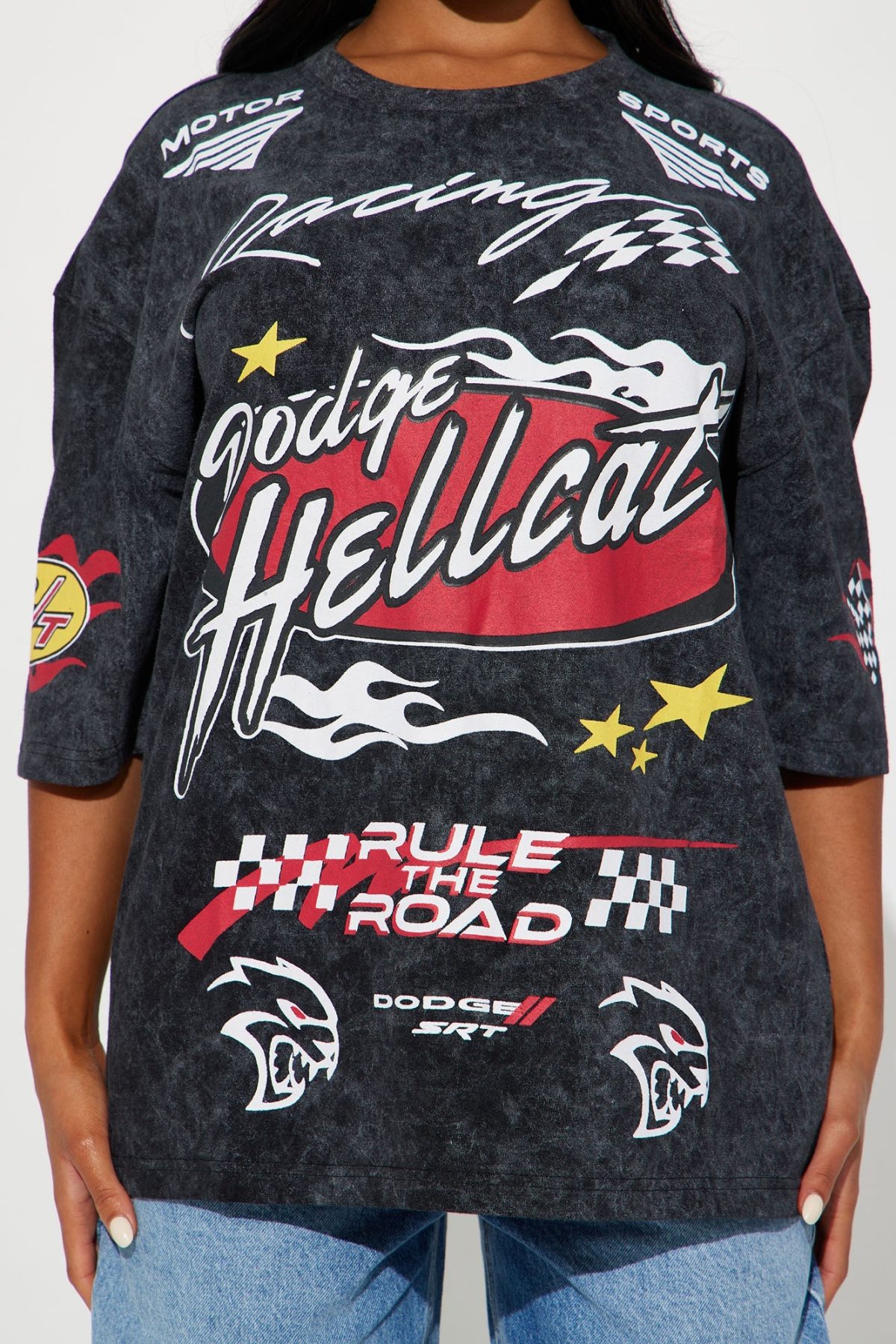 Dodge Hellcat Vintage Washed Tee - Black Wash