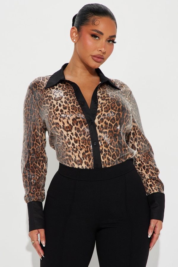 Gianna Leopard Sequin Shirt - Leopard