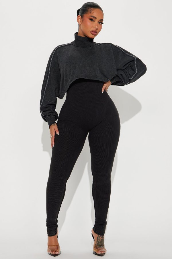 Got To Be Real Jumpsuit Set - Black