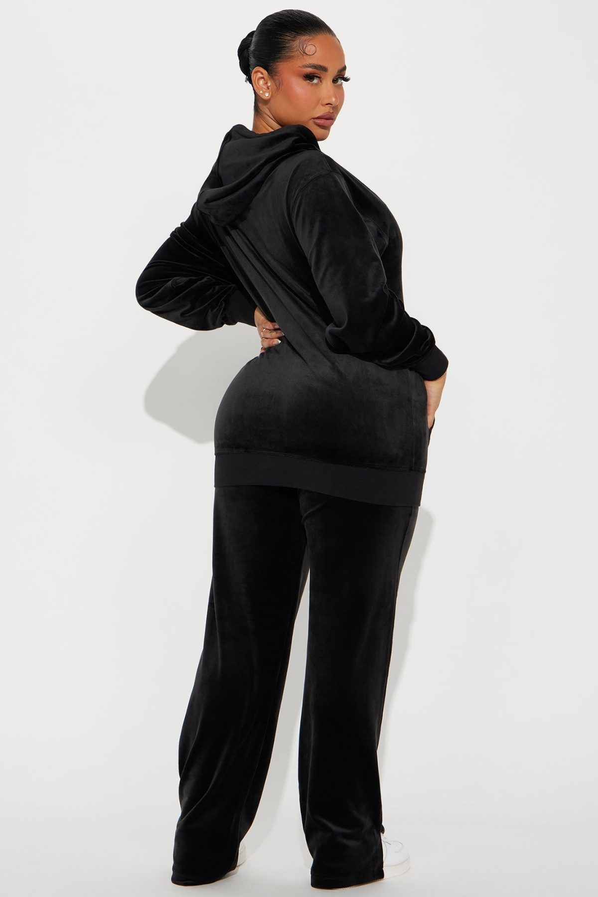 Og Cutie Soft Velour Pant Set - Black