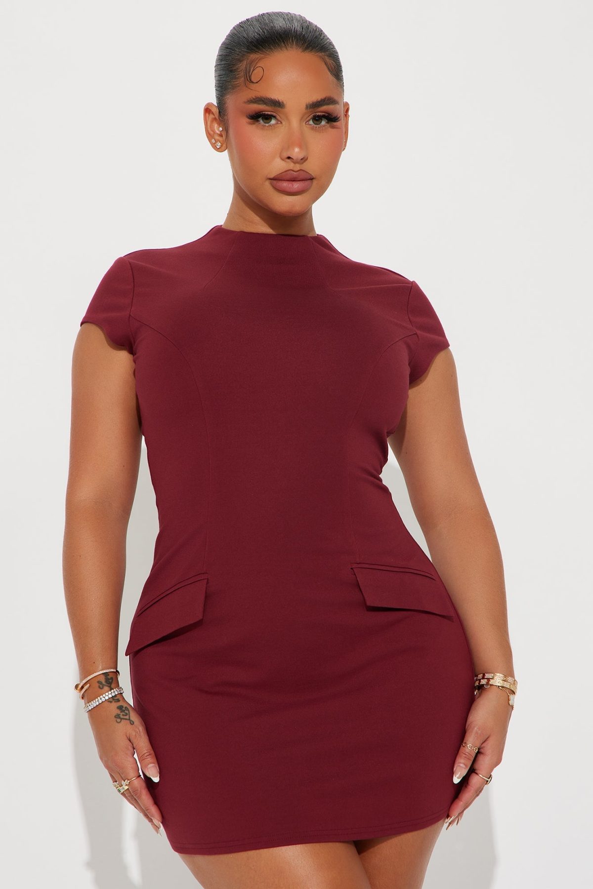 Melodie Mini Dress - Burgundy