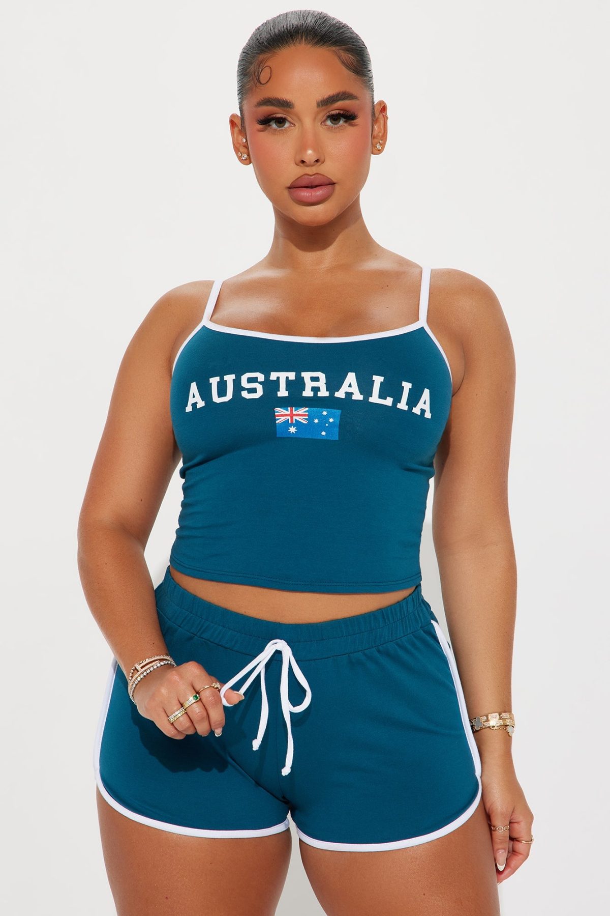 Australia Down Under Short Set - Teal