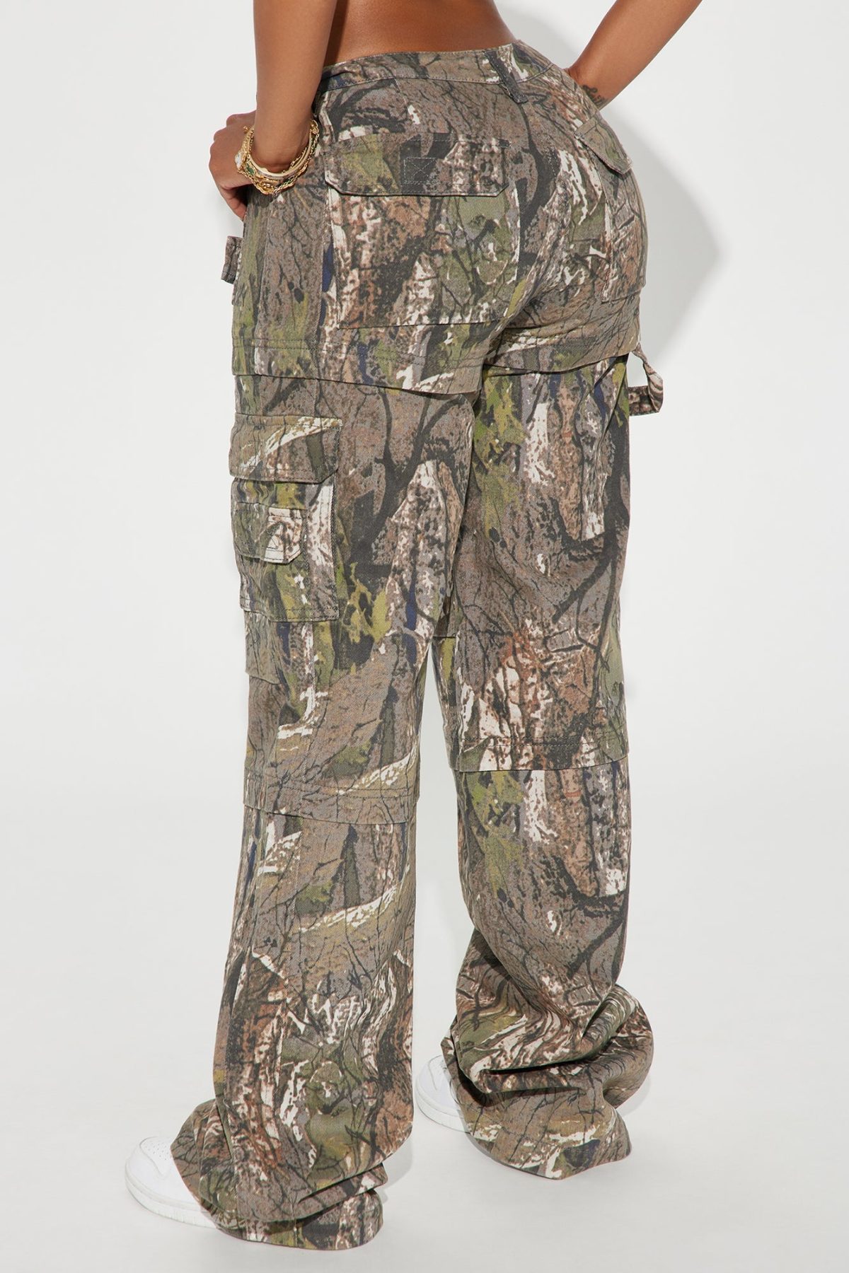 Tall Bree Camo Stretch Cargo Jean - Olive/Combo