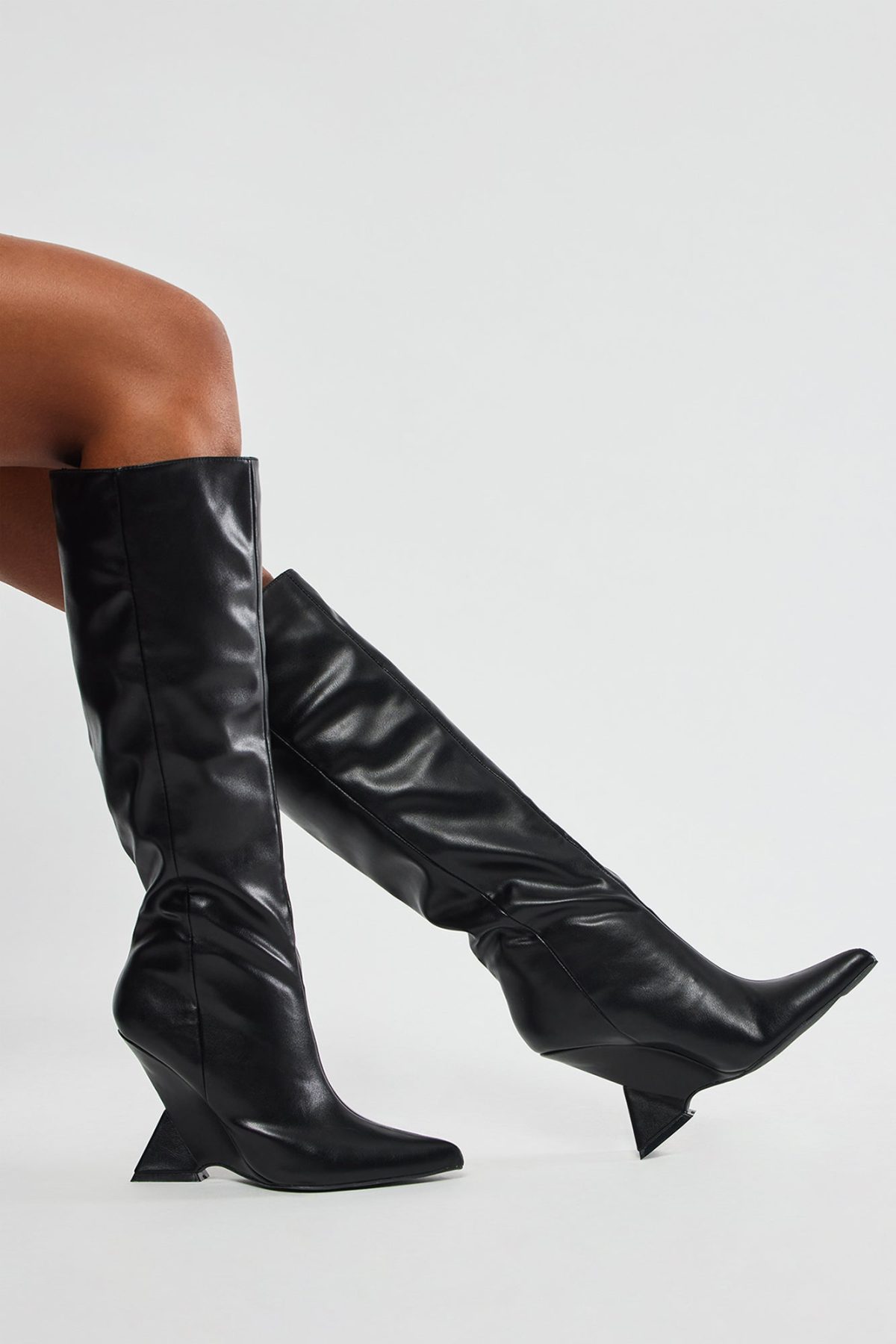 Claire Knee High Boots - Black