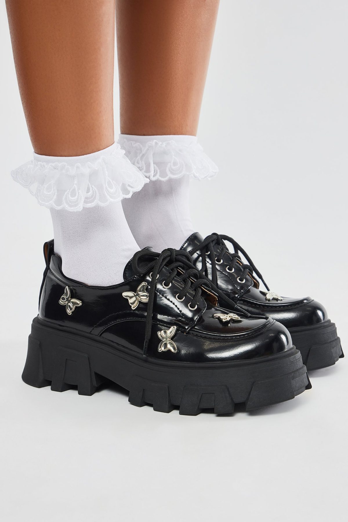 Marley Butterfly Platform Loafers - Black