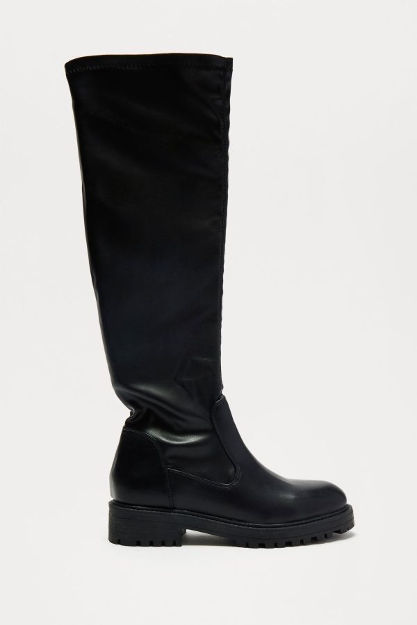 Edina Knee High Boots - Black