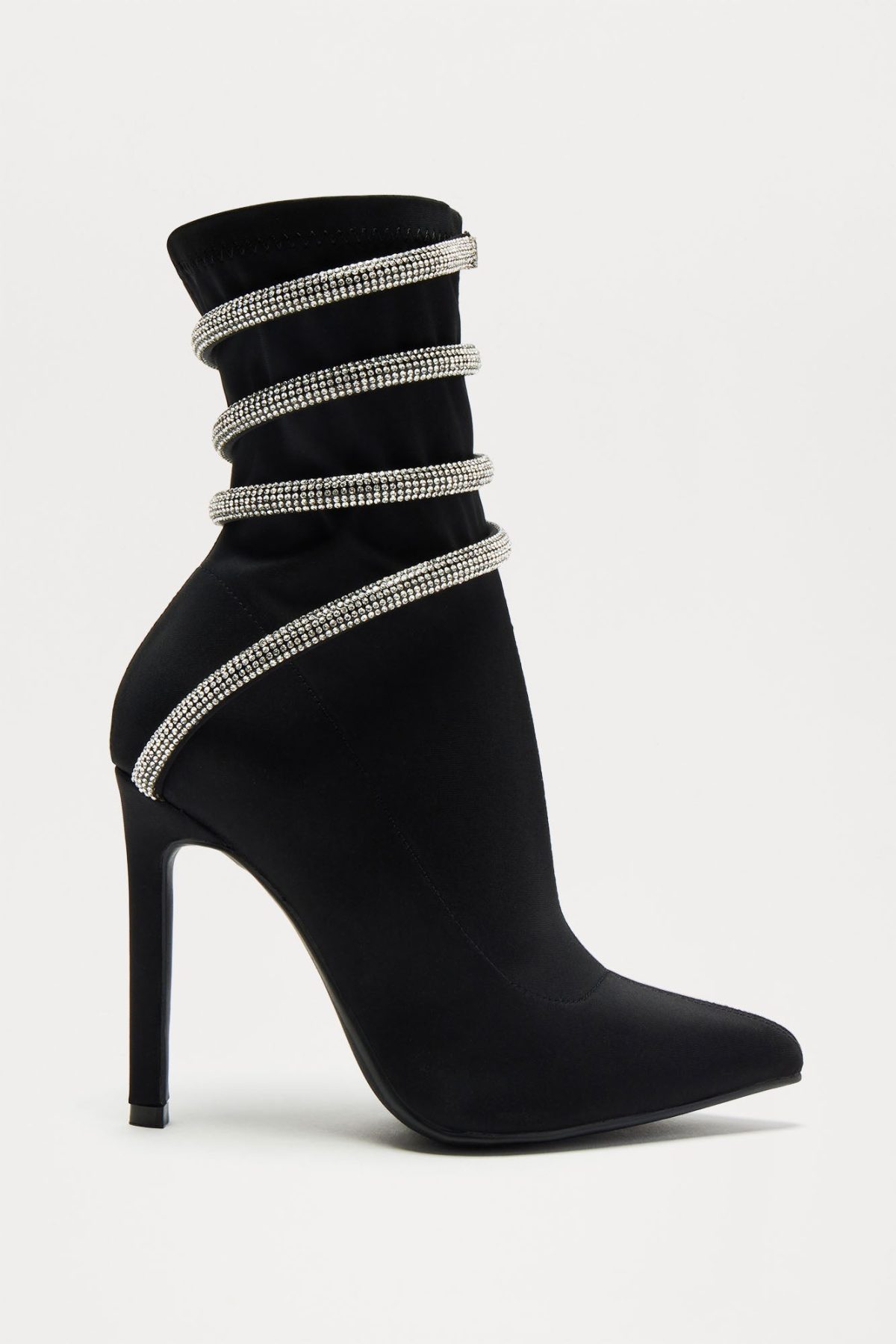 Hale Rhinestone Booties - Black