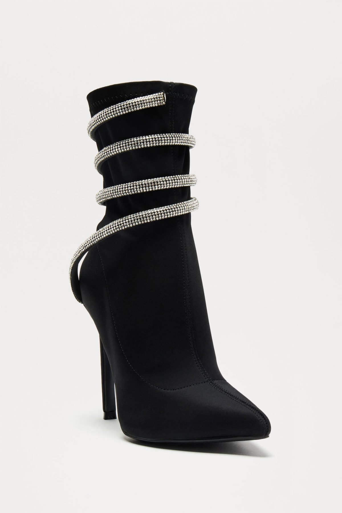 Hale Rhinestone Booties - Black