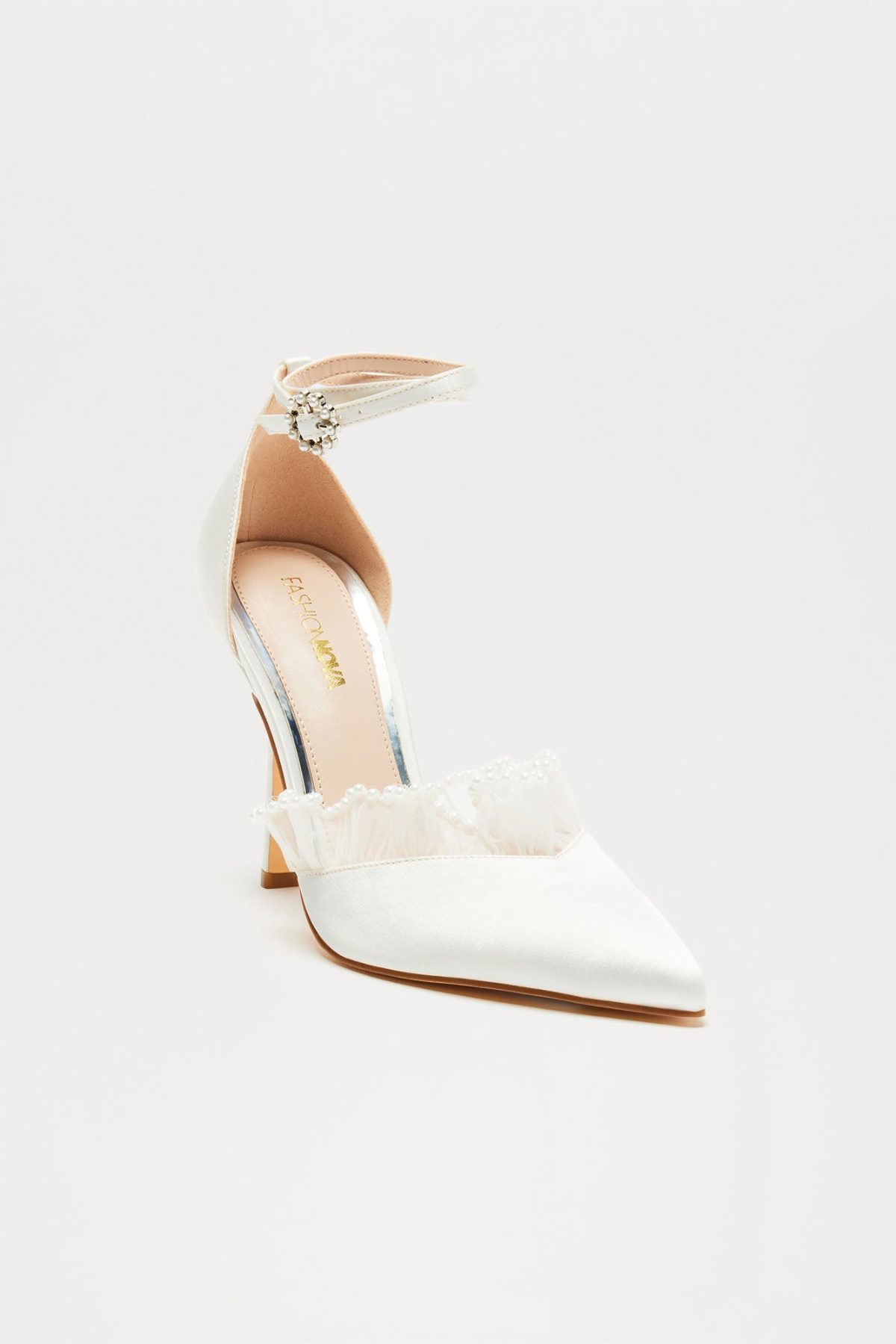 Larisa Satin Pumps - White