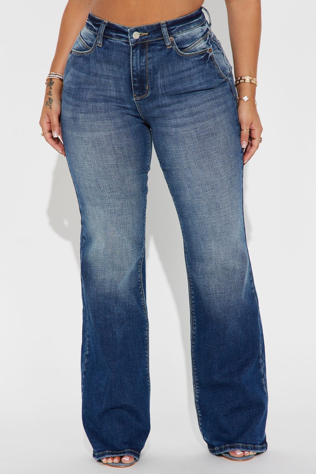 Highland Stretch Flare Jeans - Dark Wash