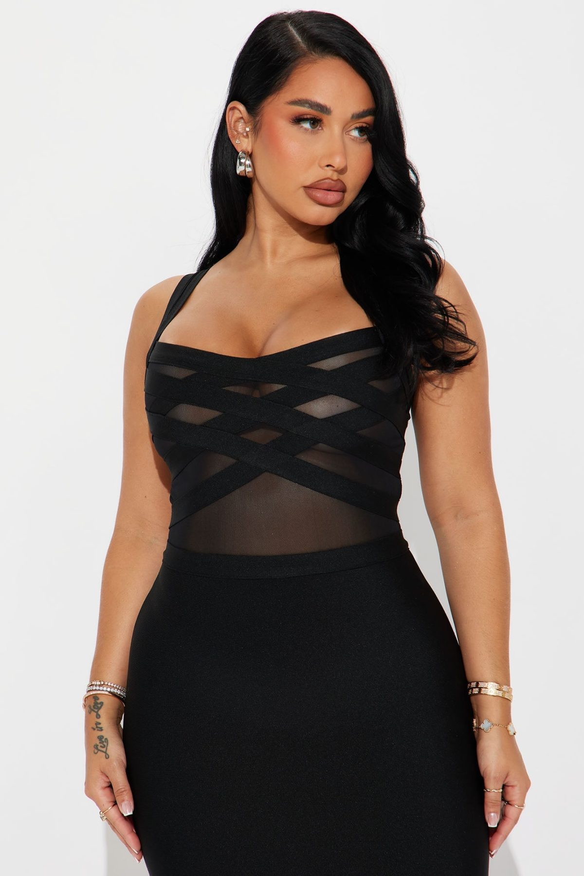 Cassidy Bandage Midi Dress - Black