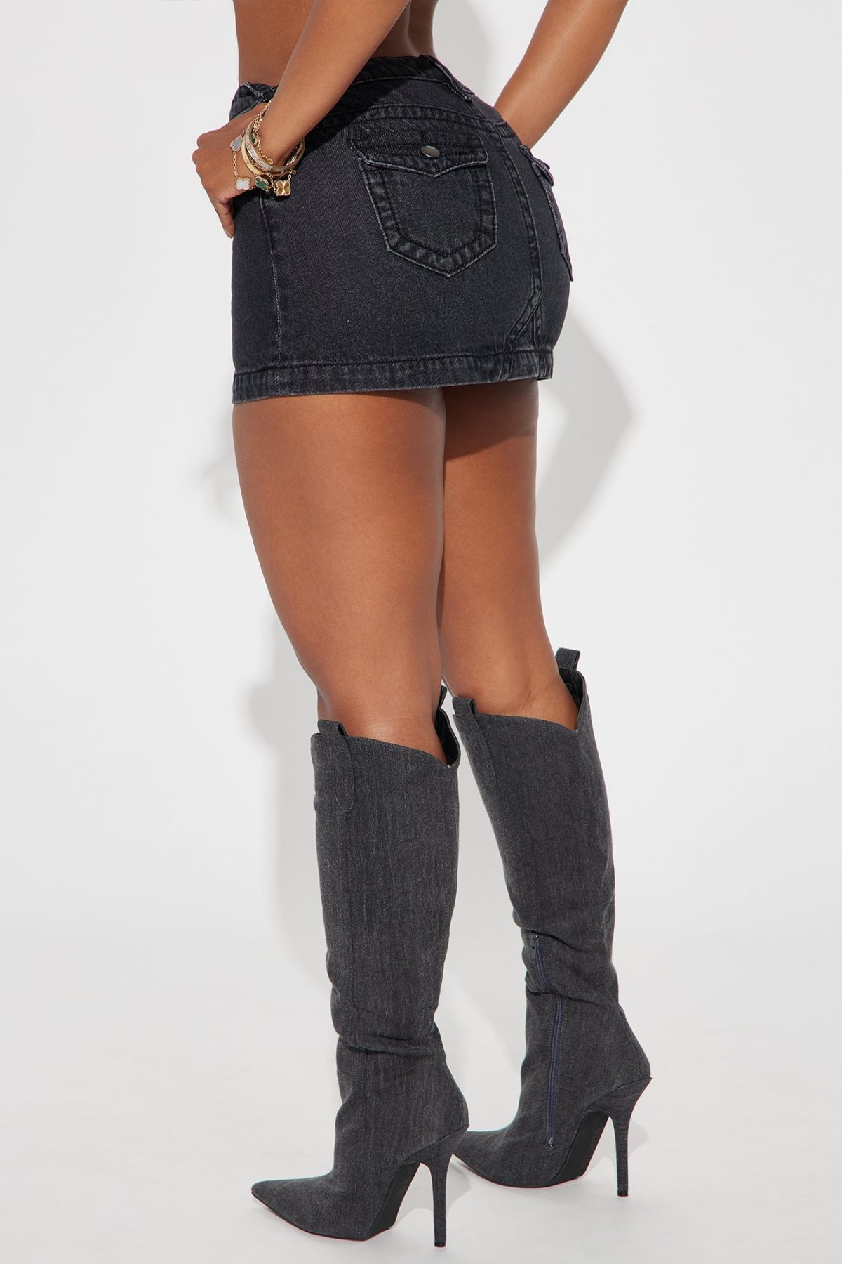 Kylie Denim Mini Skirt - Black Wash