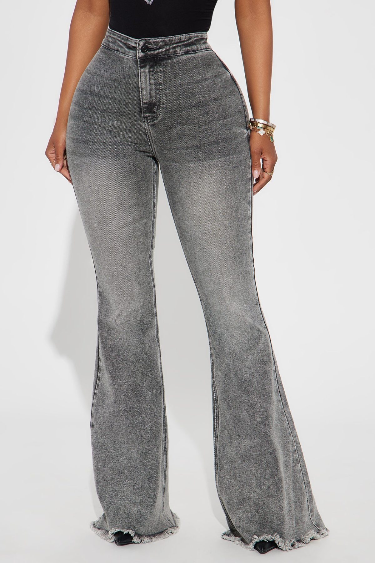 Had To Remind You Stretch Flare Jeans - Grey