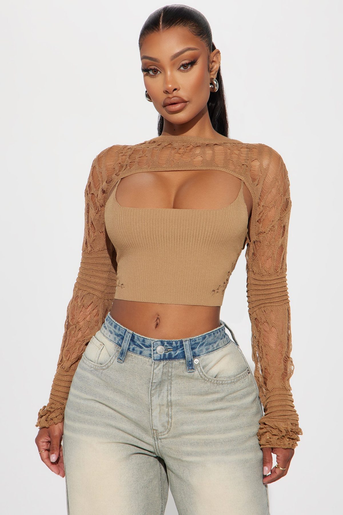 Nala 2 Piece Sweater Set - Taupe