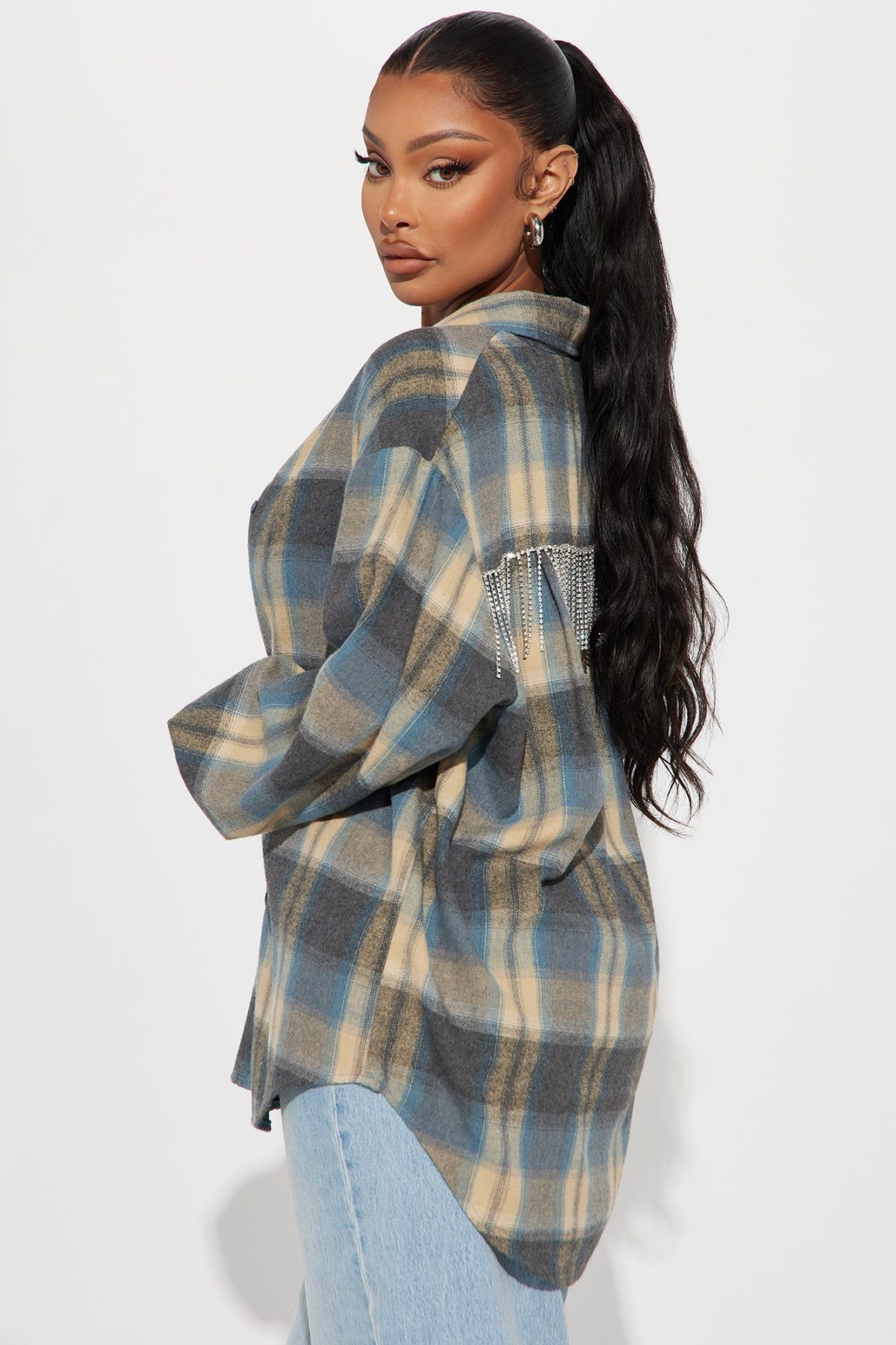 Party In The Back Plaid Shirt - Taupe/combo