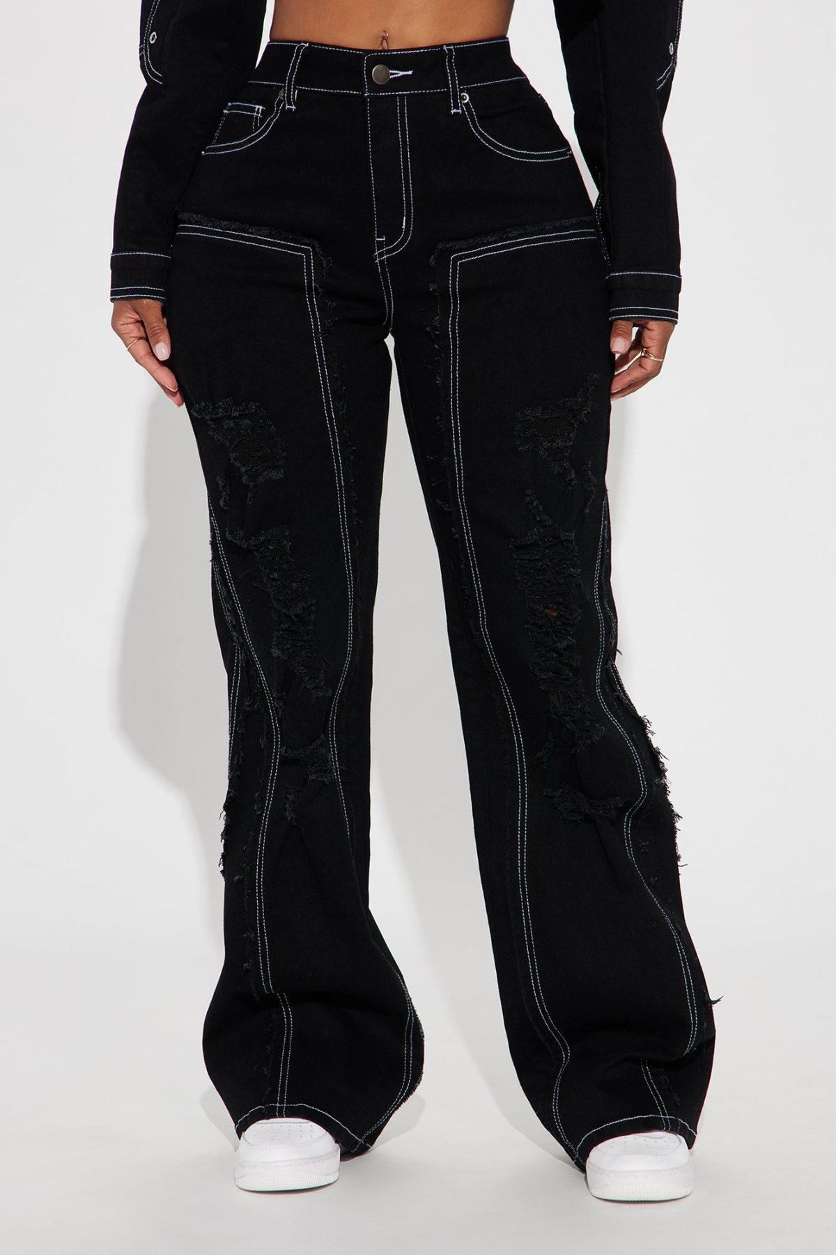 Seeing You Tonight Stretch Straight Leg Jeans - Black