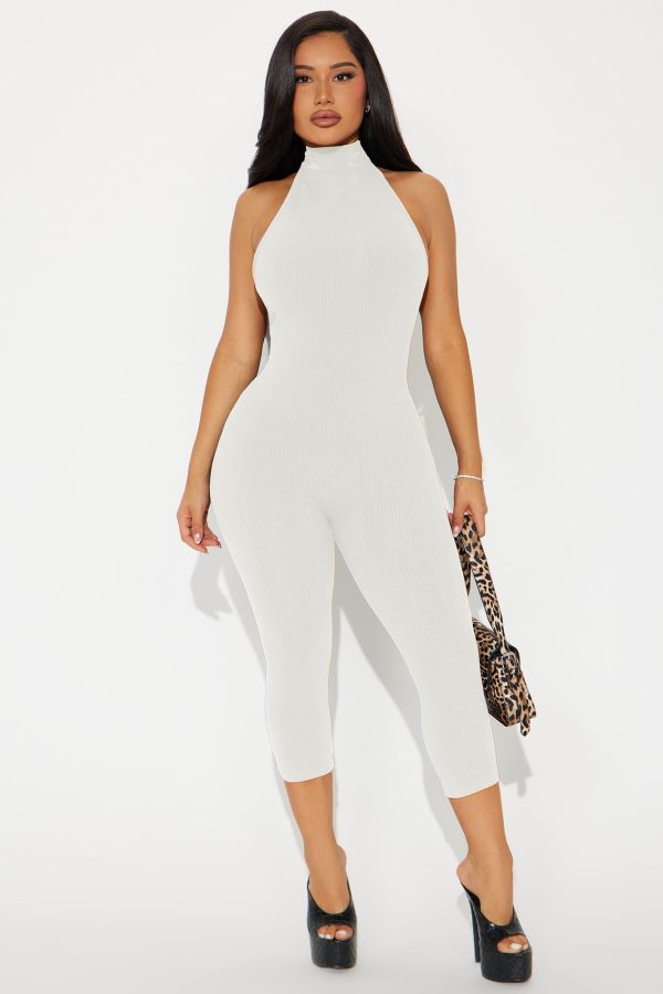 Cassandra Snatched Capri Jumpsuit - Off White