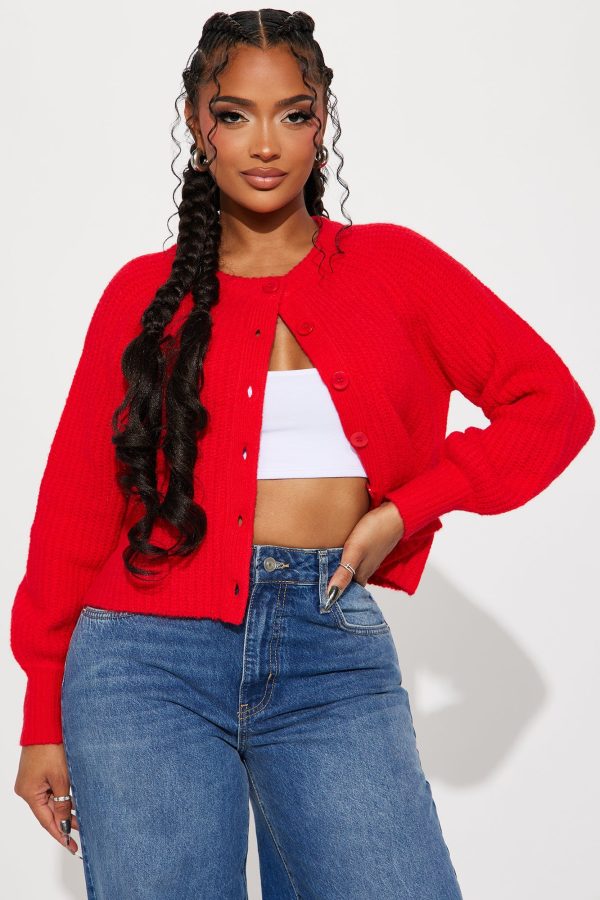 Weekend Getaway Cardigan - Red