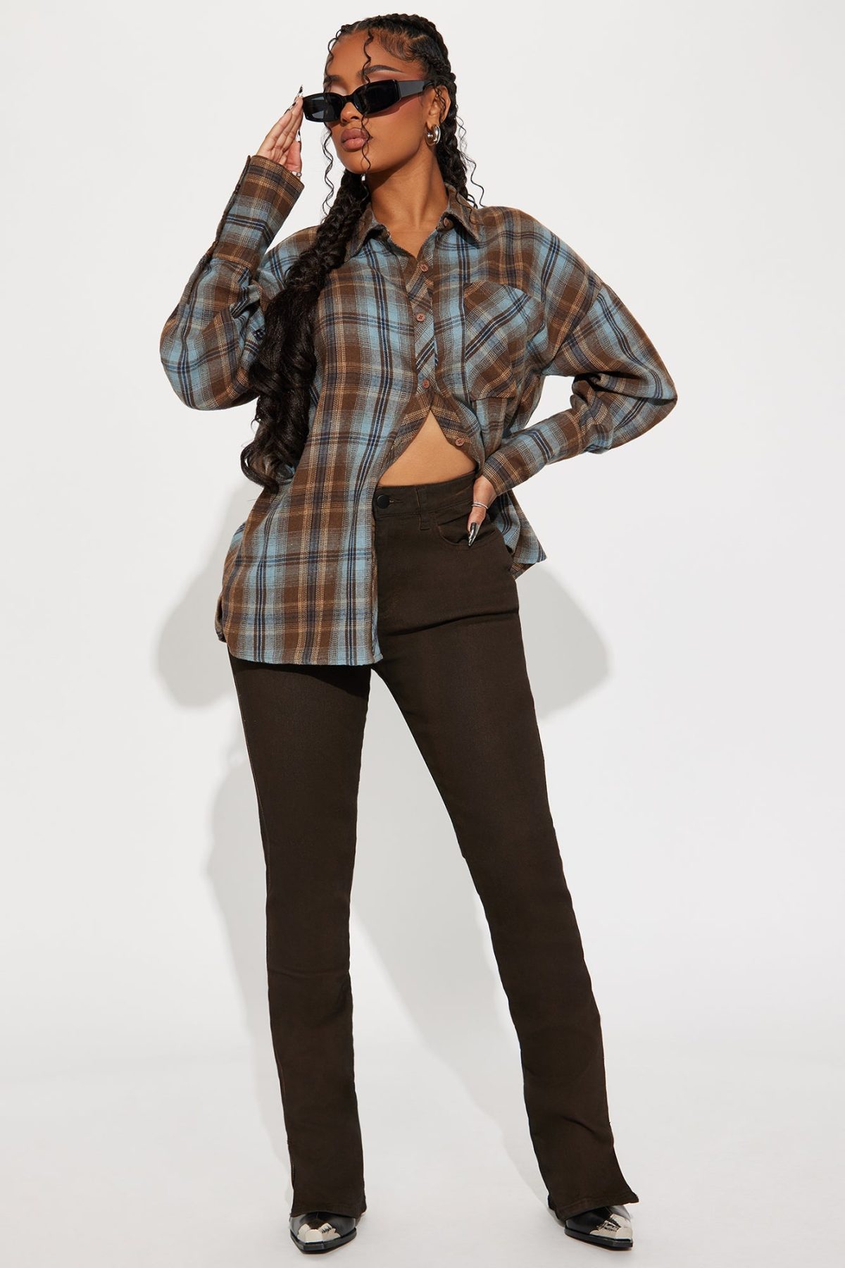 Fall For You Plaid Shirt - Brown/combo