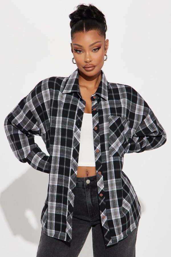 Fall For You Plaid Shirt - Black/combo