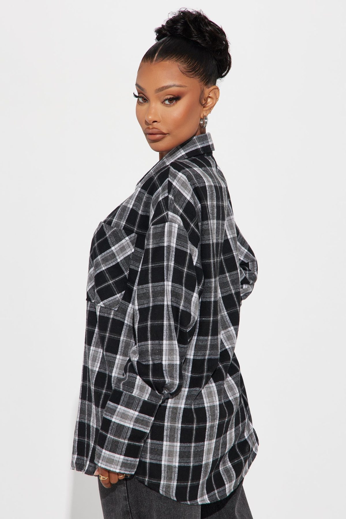 Fall For You Plaid Shirt - Black/combo