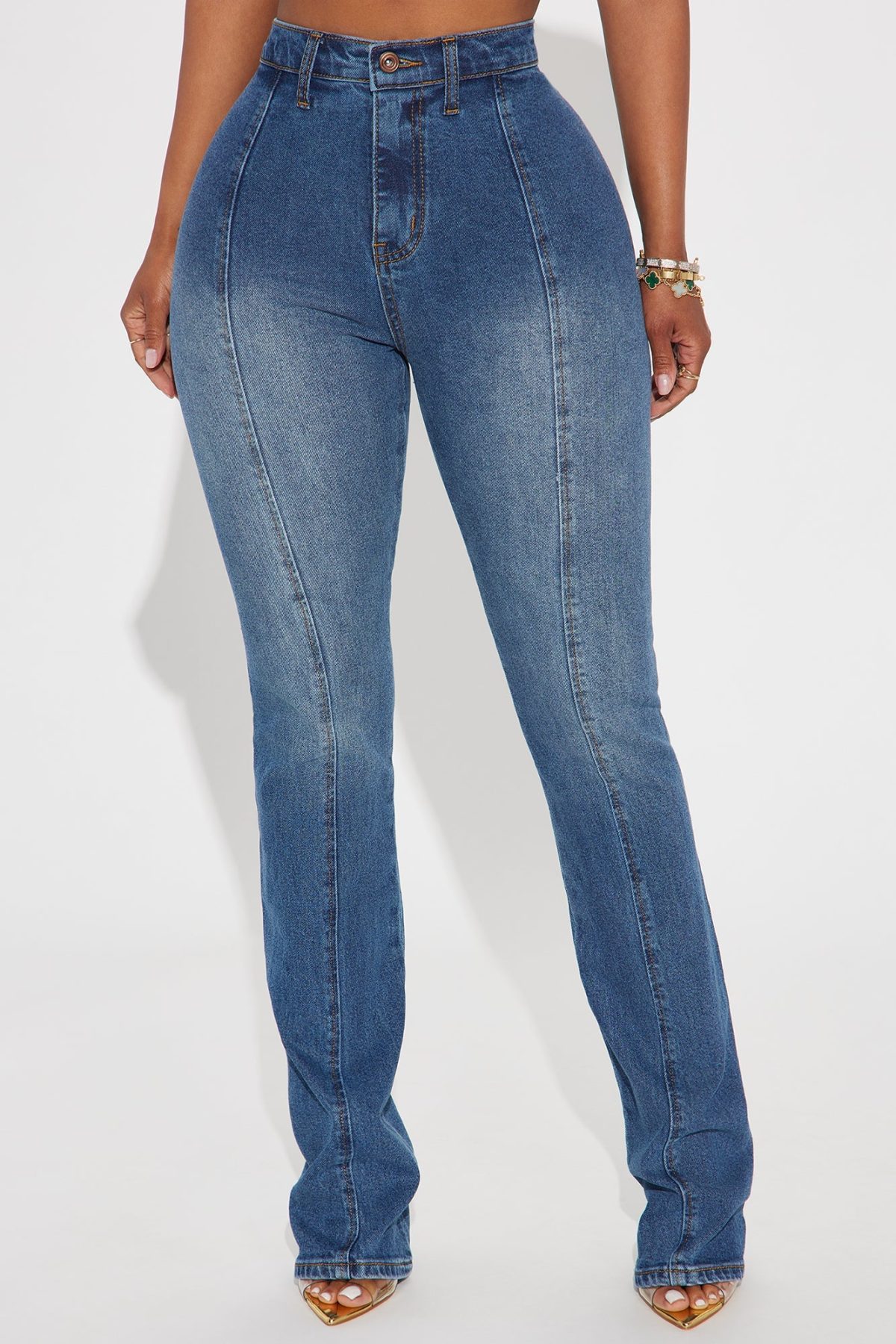 Tagging Along Stretch Bootcut Jeans - Medium Wash