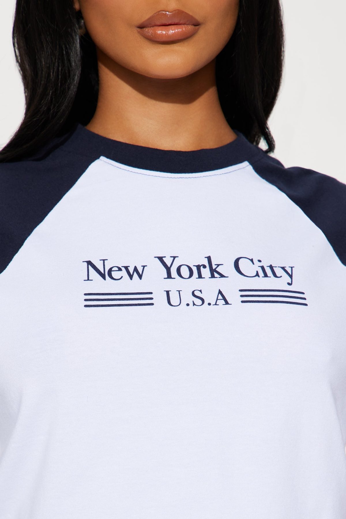 New York City Raglan Tee - White/combo