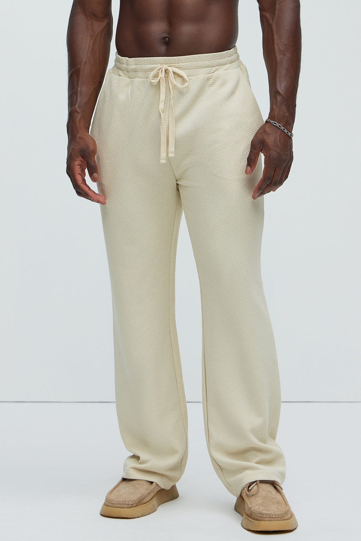 Capstan Straight Textured Pants - Cream