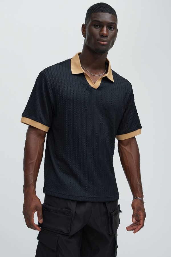 Dog In Me Textured Polo - Black/combo