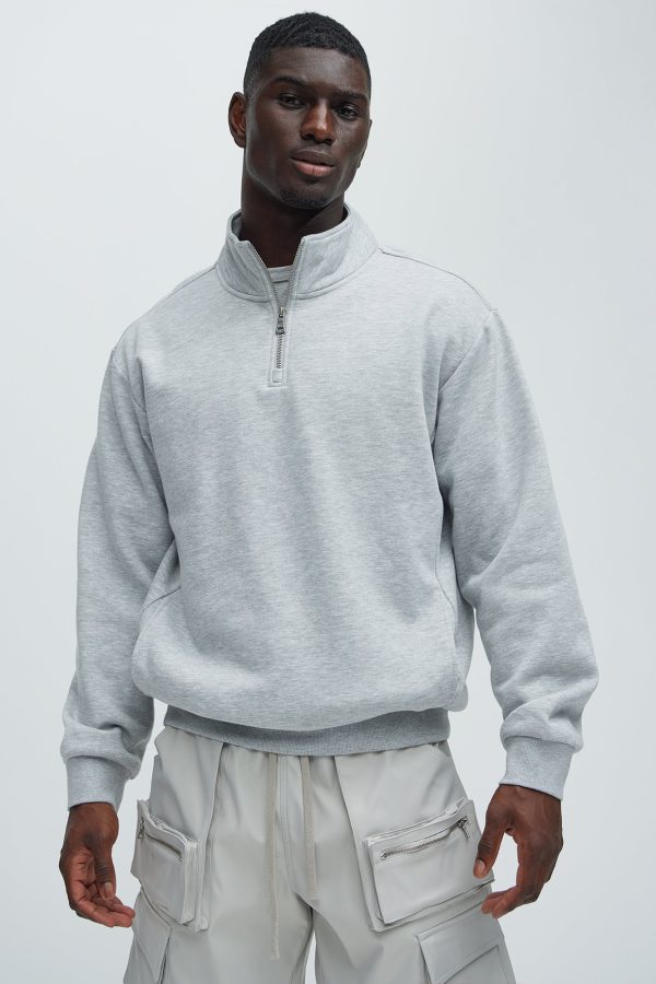 Tyson Quarter Zip Sweatshirt - Heather Grey