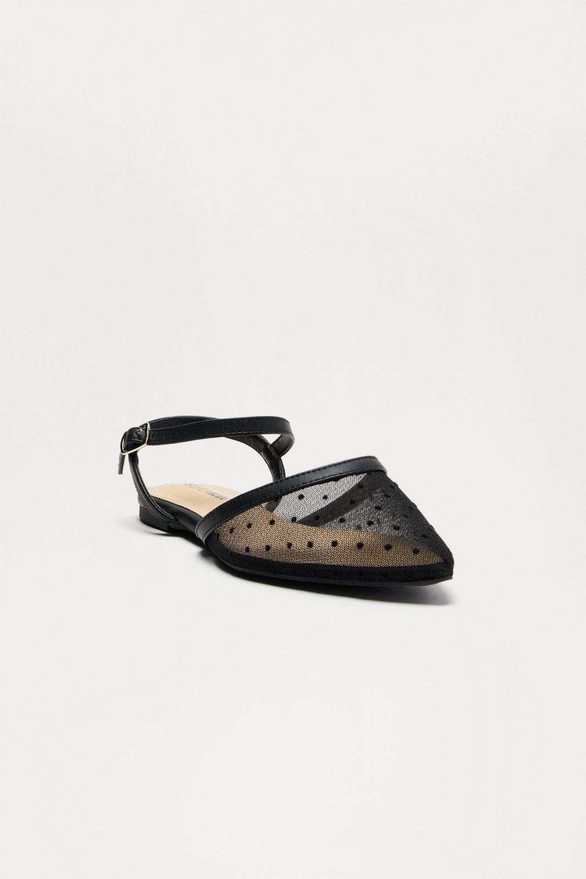 Brianne Polka Dot Flats - Black/combo