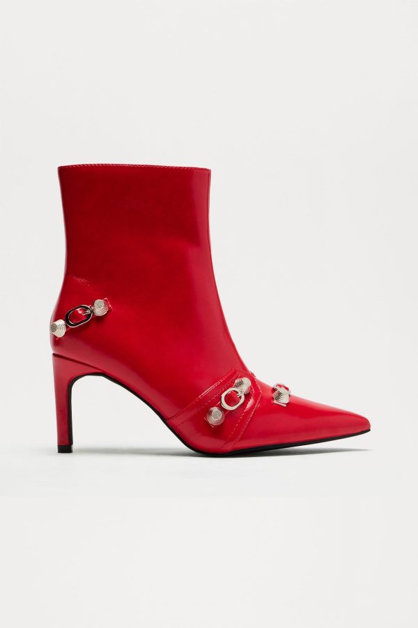 Jude Hardware Booties - Red