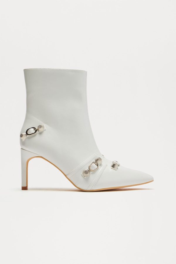 Jude Hardware Booties - White