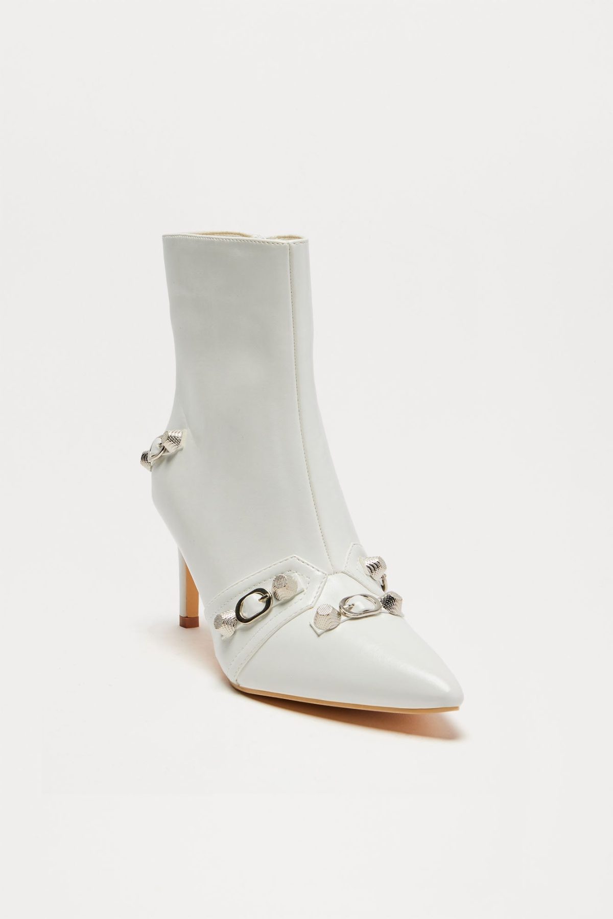 Jude Hardware Booties - White