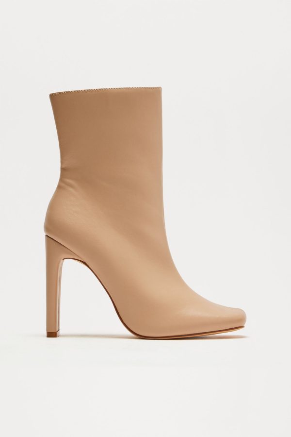 Always Classy Square Toe Booties - Nude