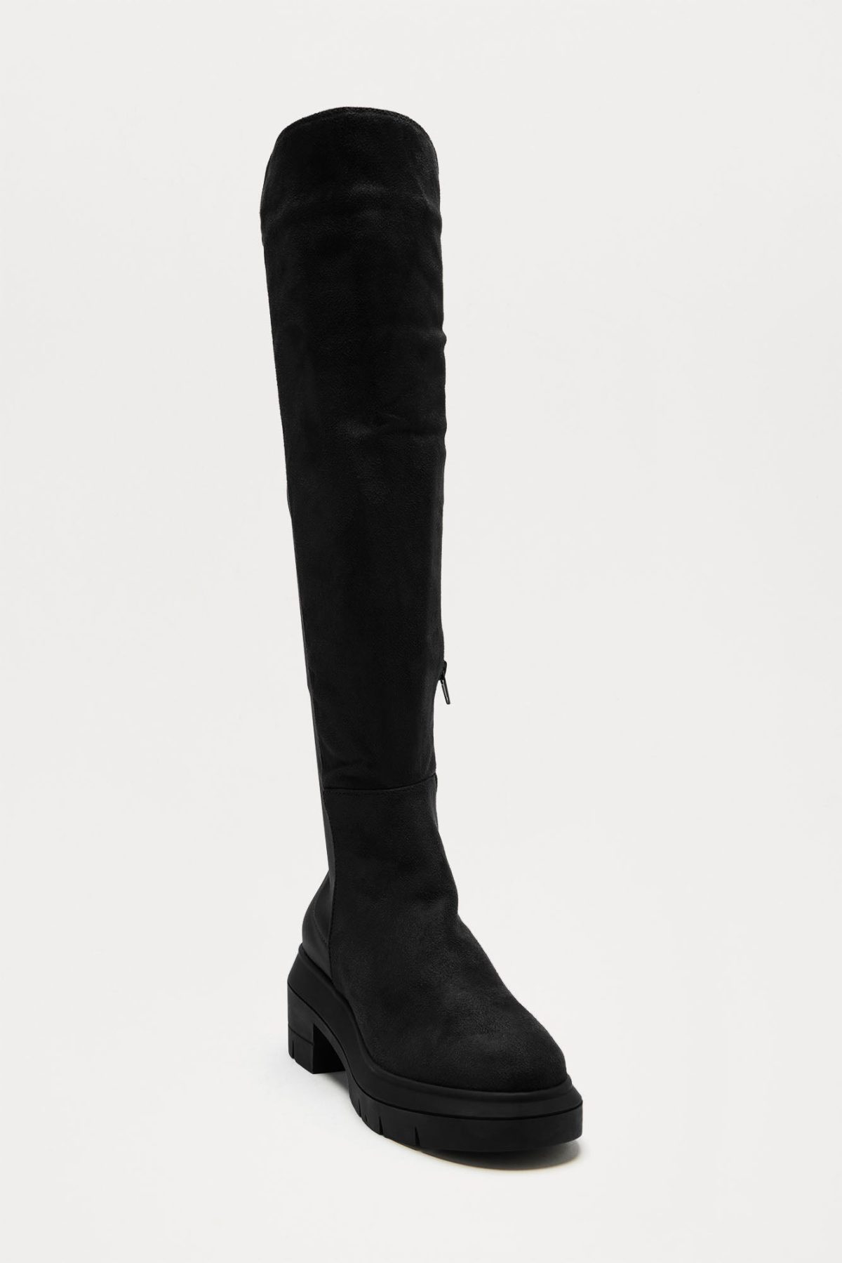 Teddy Knee High Boots - Black