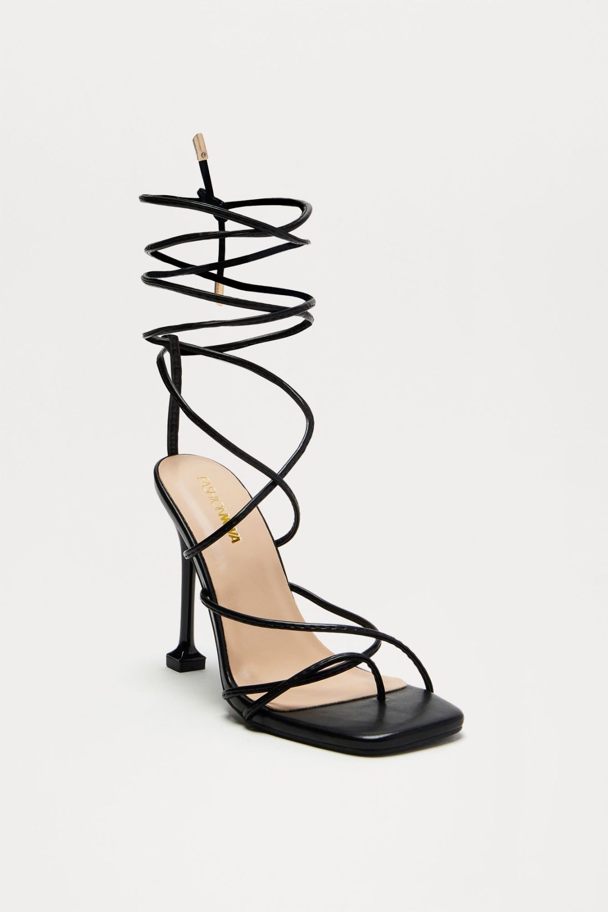 Strut My Way Wrap Up Heels - Black