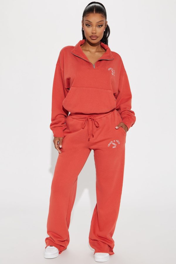 Après Ski Club Wide Leg Sweatpants - Rust