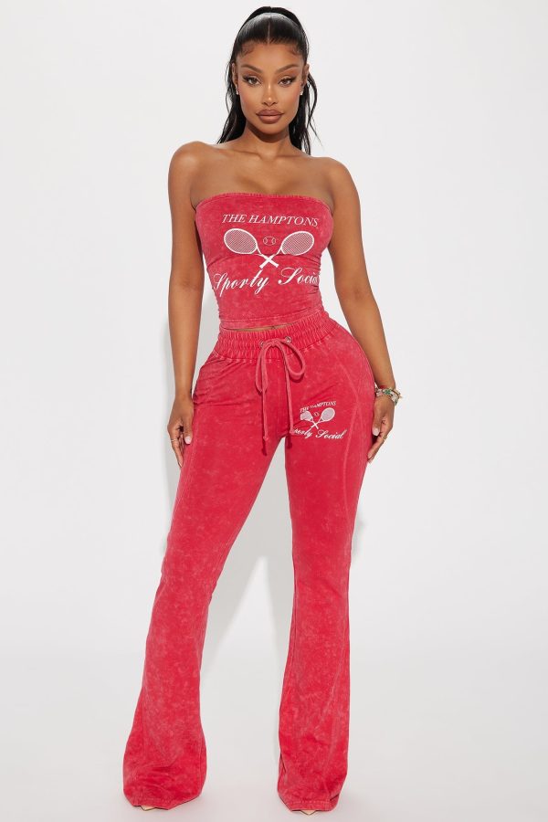 The Hamptons Sporty Flared Pant - Hot Pink