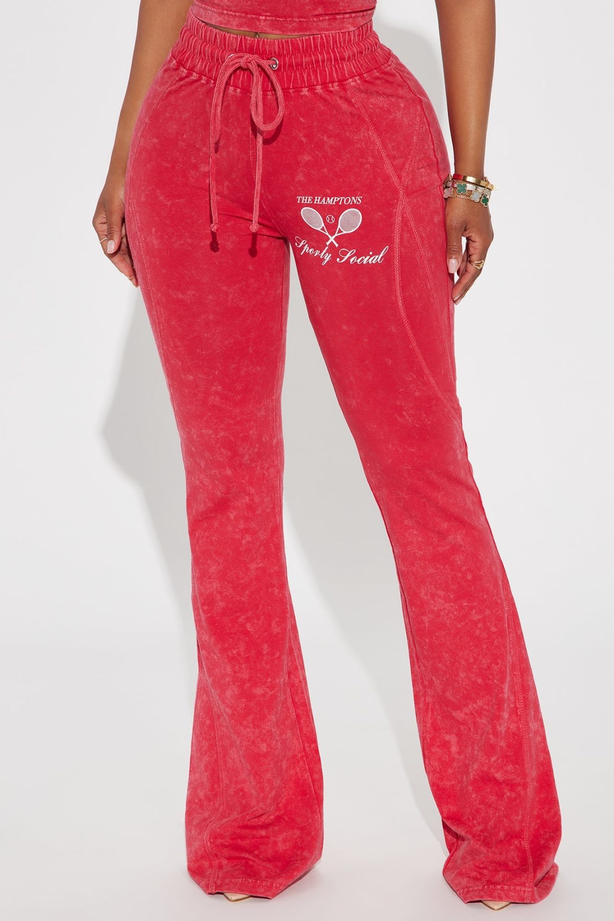 The Hamptons Sporty Flared Pant - Hot Pink