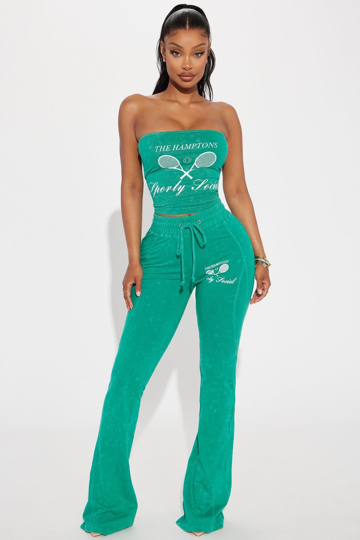 The Hamptons Sporty Flared Pant - Green