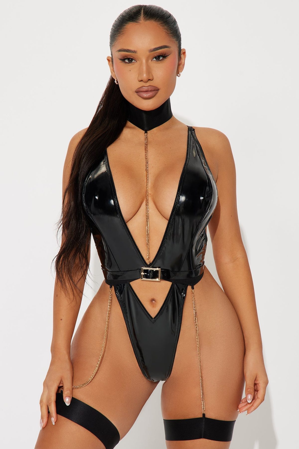 In My Trap Liquid Vinyl Chain Teddy - Black