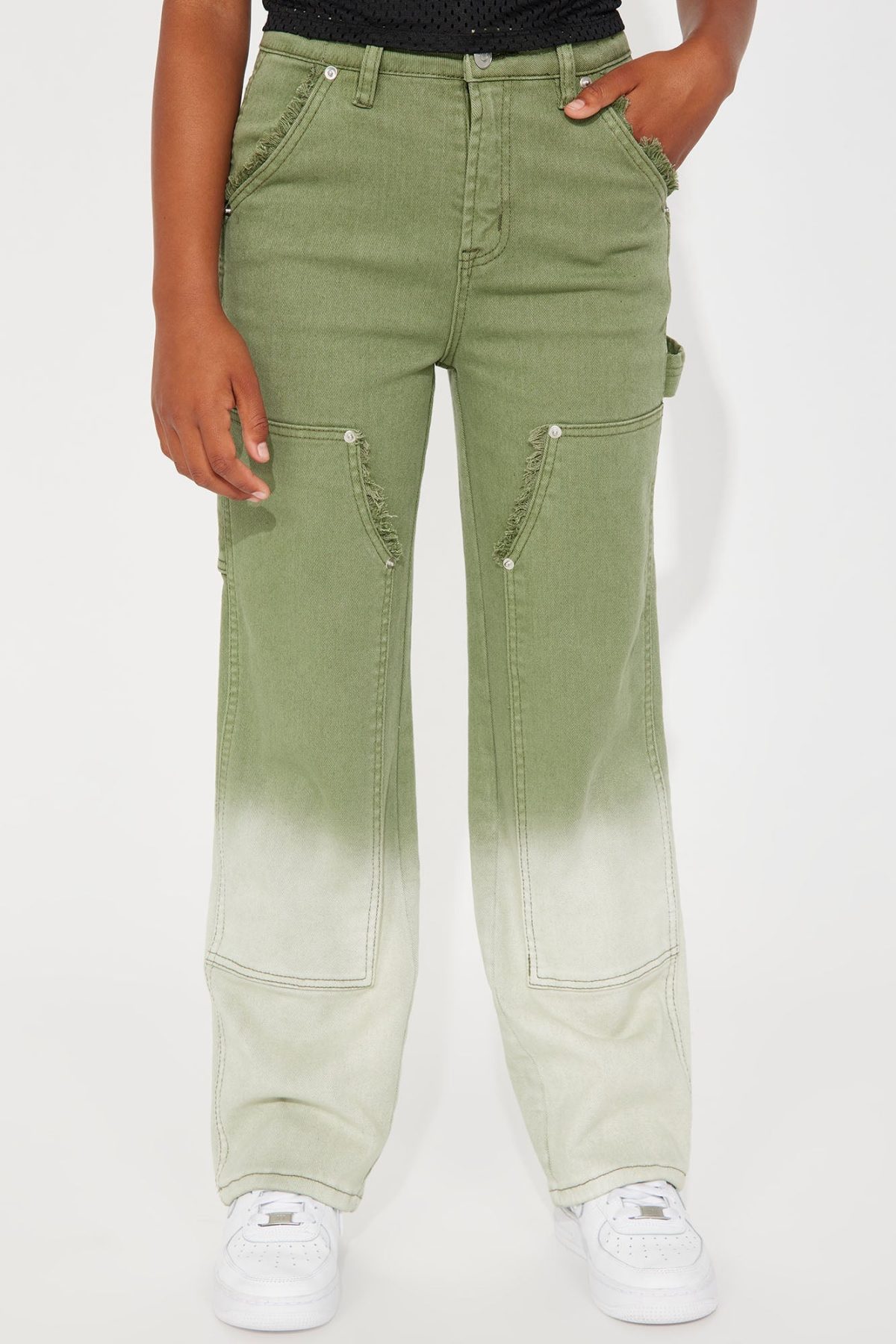 Mini Love Is Alive Carpenter Pants - Olive