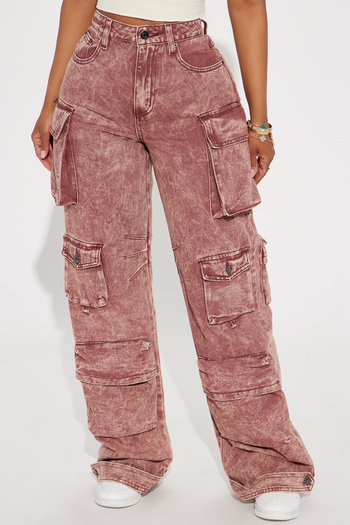 Keep Your Cool Wide Leg Cargo Pant - Brick Red