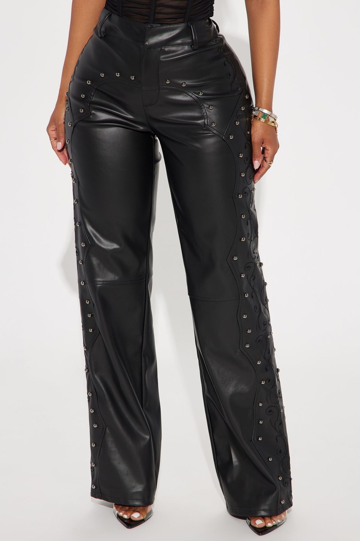 Whiskey Sour Faux Leather Pant - Black