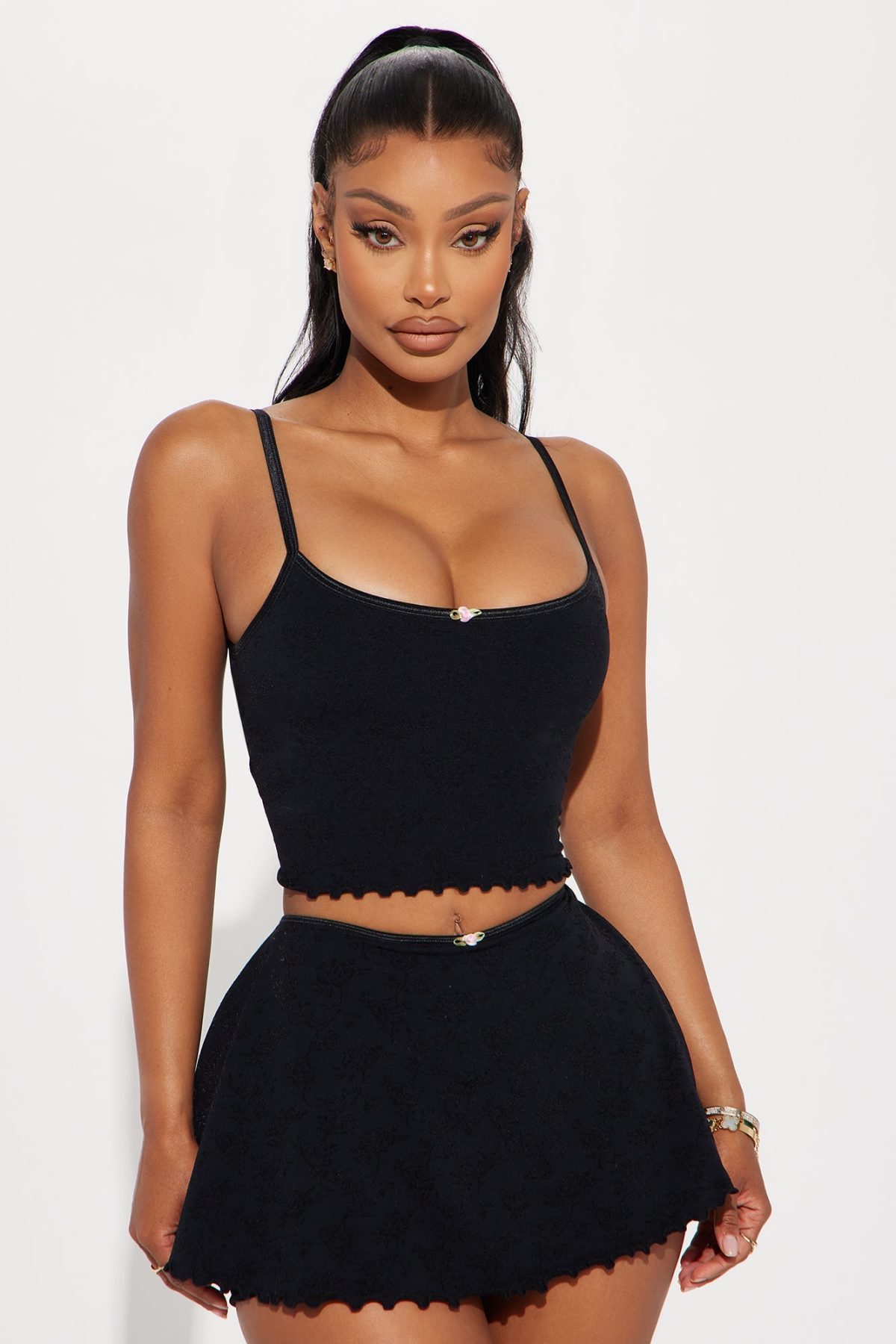 Sweet Girl Skirt Set - Black