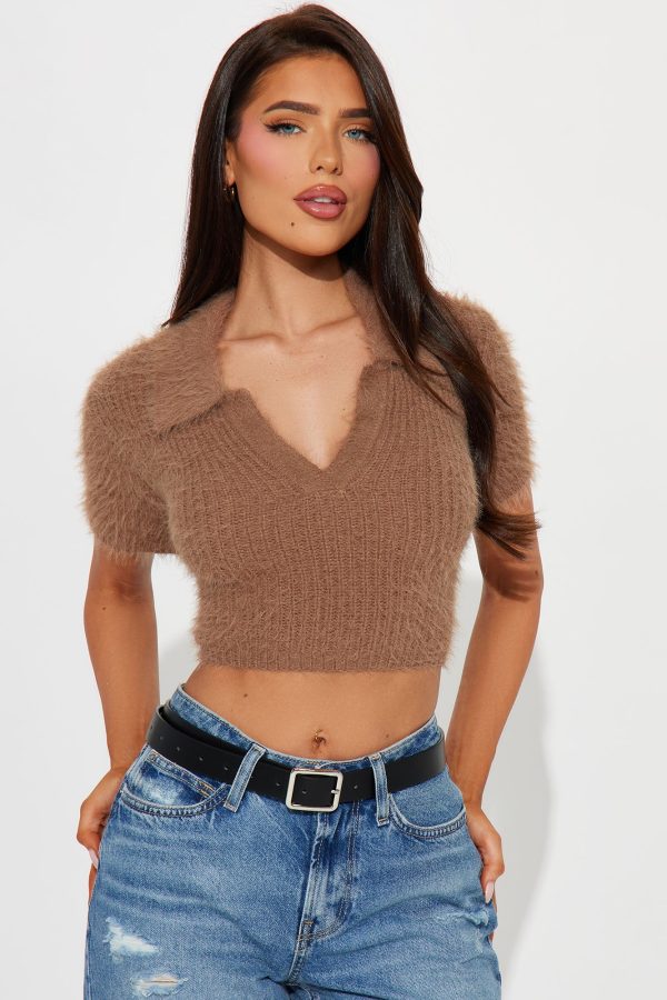 After Brunch Polo Sweater - Mocha