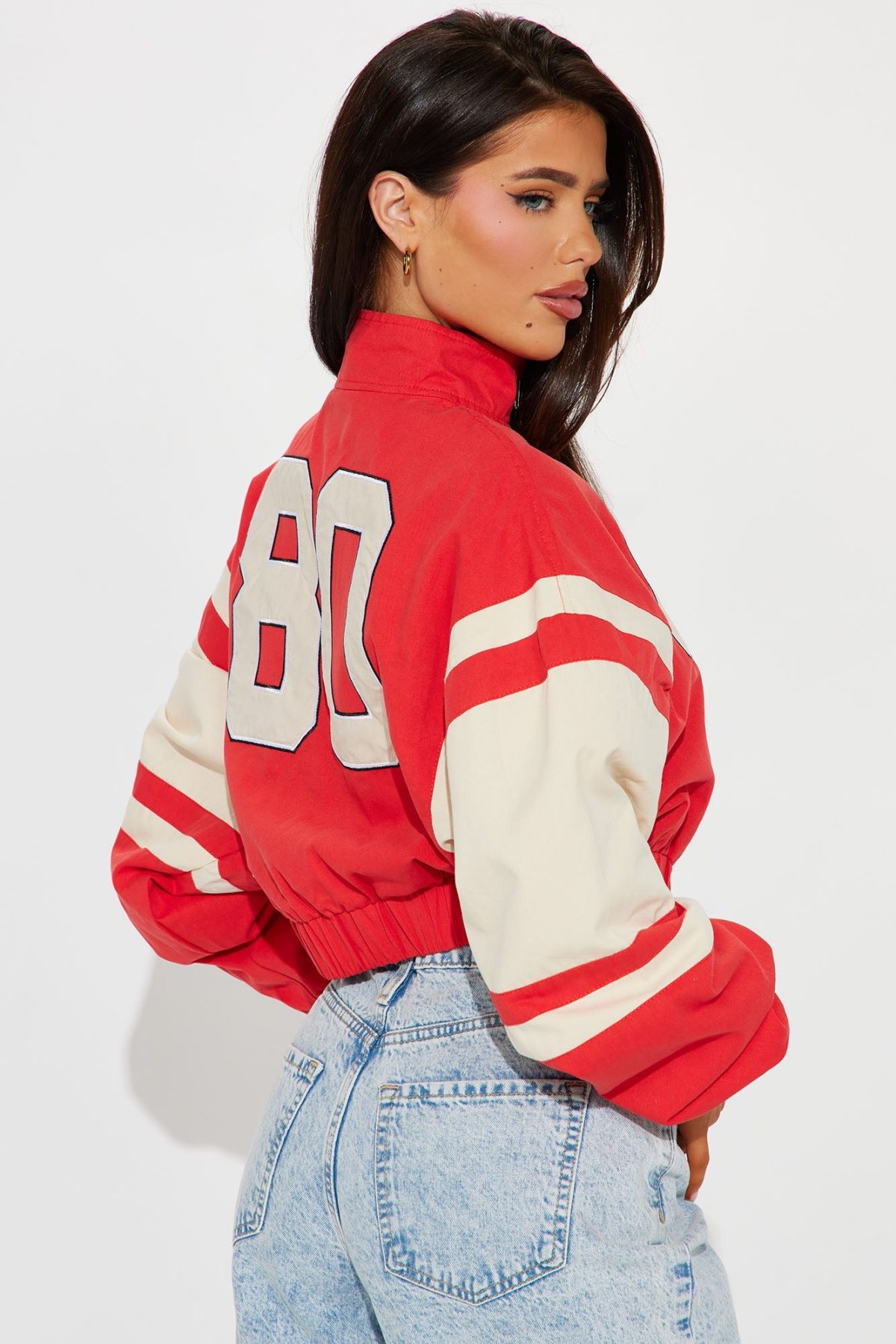 80's Retro Varsity Jacket - Red/combo